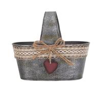 ARTSEWPLY Pot Décoratif Rétro en Fer Galvanisé 5 L avec Toile de Jute Jardinière D’Intérieur et Extérieur Rustique Seau à Fleurs Vintage pour Décoration Jardin Compositions Fête et