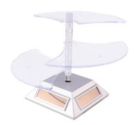 ARTSEWPLY Présentoir à Bijoux Solaire Rotatif 3 Niveaux Plateau Tournant 360° Argenté, Support Montre Automatique, Vitrine pour Colliers, Bracelets et Téléphones - Décoration Intérieure