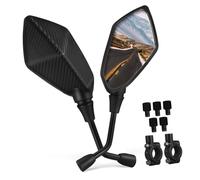 ARTSEWPLY Rétroviseurs Rotatifs pour Guidon Scooter Atv Utv Miroirs Convexes Antivibrations Installation Facile et Vision Large Ajustable