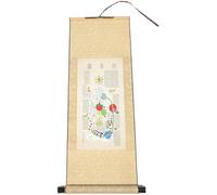 ARTSEWPLY Rouleau Mural Chinois en Soie et Bois 80X30 CM Défilement du Corps Humain Parchemin Suspendu Style Chinois Schéma Corporel Médical pour Décoration Intérieure et Espace Bien-