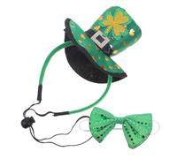 ARTSEWPLY Serrage-tête Saint-patrick Trèfle Vert Pailleté Mini Chapeau, Ensemble Bandeau et Nœud pour Fête Irlandaise, Accessoires Légers et Confortables pour Adultes et Garçon et Filles,