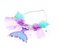 ARTSEWPLY Serrage-tête Sirène Pailleté Fleurs, Étoiles de Mer et Coquillages, Bandeau pour Cheveux Fille, Accessoire Coiffure Fête et Cosplay, Décoration Élégante pour Anniversaire