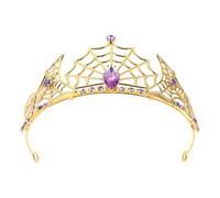 ARTSEWPLY Serrage-Tête Toile d'Araignée en Alliage Métallique Ajustable Tiare Gothique Violette à Strass pour Halloween Couronne de Fête Déguisement Sorcière Accessoire Cosplay pour