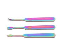 ARTSEWPLY Set de 3 Outils pour Cuticules en Acier Inoxydable - Bâtonnet Métallique, Grattoir et Fourchette pour Exfoliation des Peaux Mortes - Kit de Soin Manucure Professionnel