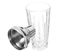 ARTSEWPLY Shaker à Cocktails Verre avec Couvercle Acier Inoxydable Argenté Mixeur Polyvalent pour Boissons Bar et pour Préparer Milk Tea et Cocktails Maison