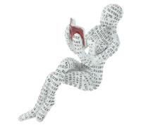 ARTSEWPLY Statuette Lectrice en Résine Blanche, Décoration Étagère Moderne et Élégante, Forme Féminine de Lecture pour Bureau ou Salon, Présent pour Anniversaire