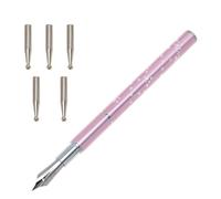ARTSEWPLY Stylos Nail Art en Acier Inoxydable avec Pointe de Remplacement, Outil à Points Confortable pour Usage Personnel et Décoration D'ongles