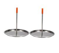 ARTSEWPLY Support De Poulet Et Grille Rôtissoire en Acier Inoxydable 2 Pièces, Plateau Recueille-Graisse, pour Barbecue en Plein Air Et Cuisson Verticale