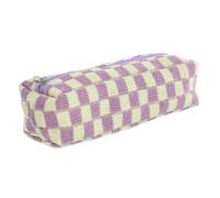 ARTSEWPLY Trousse à Crayons en Plat Portable à Carreaux Papeterie Grande bac de Rangement bac Rangement de Rangement Multifonction de Rangement portatif Polyester Violet,Mauve