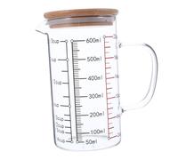 ARTSEWPLY Verre Doseur Verre Chaleur avec Bec Poignée Ergonomique Antidérapante Couvercle Protecteur Éclaboussures Compatible Micro Ondes Congélateur et Lave