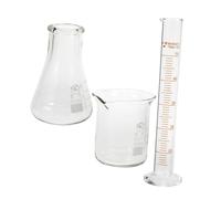 ARTSEWPLY Verrerie Scientifique Graduée Bécher Cylindre et Ballon Verre pour Laboratoire Chimie Biologie Physique