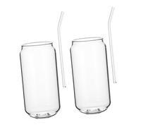ARTSEWPLY Verres Verre Résistant Chaleur avec Pailles Set de Tasses Cocktail Café Réutilisables et Faciles à Nettoyer pour Fête et Usage Quotidien