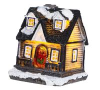 ARTSEWPLY Villa Lumineuse Résine avec LED pour Décoration de Noël Maison Miniature Festive avec Lumière Chaude Jaune pour Fête Hivernale Mariage Intérieur et Jardin Couleur