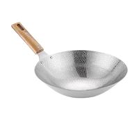 ARTSEWPLY Wok en Acier Inoxydable 22 Cm Cuisine Maison, Poêle à Frire Robuste Multifonction, Wok Chinois sans Revêtement, Adapté Cuisson à Gaz et Sauteuse Quotidienne