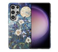 ARTSGOO Compatible avec Le Samsung Galaxy S24 Ultra Cette Coque 2-en-1 est résistante aux Chocs et aux Chutes Motif Fleurs de Lune