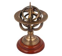 Artshai Sphère d'astrolabe armillaire, fabriquée à partir de laiton et base en bois