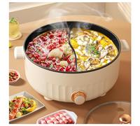 ARTSIM Fondue Chinoise Electrique, 1350 Watts Appareil Fondue Chinoise Electrique Convient Aux Petites FêTes (avec 2 Filets Non éTanches),White
