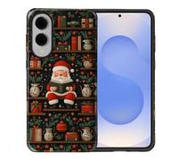 artslion Coque de Protection esthétique 2 en 1 pour Samsung Galaxy S25 Edge Protection intégrale, Antichoc et antichute - Motif Bibliothèque Père Noël