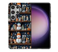 artslion Coque de Protection esthétique 2 en 1 pour Samsung Galaxy S25 Ultra Protection intégrale, Antichoc et antichute - Motif Bibliothèque de Noël