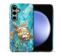 artslion Coque esthétique 2 en 1 pour Samsung Galaxy S25, étui de téléphone à Protection complète et Antichoc -Tortue de mer Motif