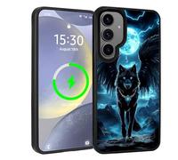 artslion Étui magnétique pour Samsung Galaxy S25 Plus Coque de Protection Antichoc Compatible avec MagSafe Loup Tonnerre Modèle