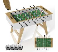 Artsport Baby-Foot ProKick - Table Robuste en MDF, Terrain 11 Contre 11, poignées antidérapantes, Compteur de buts, pour Enfants et Adultes - Blanc/Naturel
