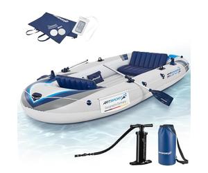ArtSport Bateau pneumatique 330 cm pour 4 Personnes - Bateau à pagaie Gonflable avec 2 bancs - Bateau à rames en PVC avec Pompe à air, pagaie, Sac et kit de réparation