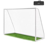 ArtSport But de Foot 300 x 200 cm - But de Football Blanc avec système de Montage à cliquer pour Le Jardin - But Stable avec Filet et Sac de Transport Inclus