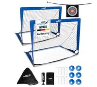 ArtSport But de Football Pop-up Goal Master - Set de 2 avec Accessoires - Pliable & prêt à Jouer - 2 buts intérieur & extérieur - Cage de Foot - Bleu