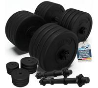 Artsport Ensemble d’Haltères 40 kg - 2 Haltères avec Disques et Écrous Étoile - Musculation Force 12 Poids