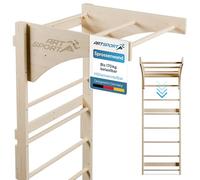 ArtSport Espalier pour Adultes - Structure d'escalade d'intérieur en Bois - Barre de Traction & Musculation - Fixation au Mur - Mur de grimpe - Couleur Naturelle