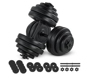 ArtSport Lot de 2 haltères courts de 30 kg - Avec 2 haltères courts, 16 disques d'haltères et fermetures en étoile - Pour la musculation