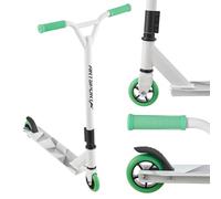 ArtSport Trottinette Stunt Futuristic - Trottinette Freestyle pour Enfants et Adolescents - Guidon à 360°, Roues en Aluminium de 100 mm - Trottinette pour Enfants Blanc Gris Vert Menthe