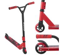 ArtSport Trottinette Stunt Red Smoke - Freestyle pour Enfants et Adolescents - Guidon à 360°, Roues en Aluminium de 100 mm - Rouge Noir