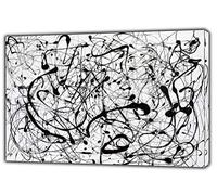 ARTSPRINTS Jackson Pollock Peinture à l'huile Noir et blanc Réimpression sur toile encadrée Décoration murale 101,6 x 76,2 cm - 38 mm de profondeur