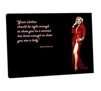 ARTSPRINTS Marilyn Monroe en robe rouge et ses qoutes Décoration murale sur toile 60 x 50 cm - 18 mm de profondeur