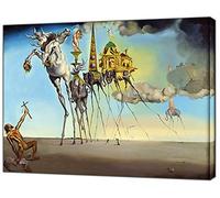 ARTSPRINTS Salvador Dali Impression sur toile en bois La tentation de St Anthony 101,6 x 76,2 cm Profondeur 18 mm