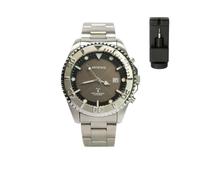 ARTSTATE AS0259 Montre analogique à quartz solaire radio-pilotée pour homme avec bracelet en acier inoxydable, étanche jusqu'à 10 bar, Noir , Moderne