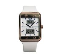 ARTSTATE AS3246 Montre à quartz radio-pilotée pour homme Affichage analogique de la date avec bracelet en TPU, Blanc., Moderne