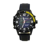 ARTSTATE AS3284 Montre analogique à quartz radio-pilotée pour homme avec bracelet en cuir, Jaune, Moderne