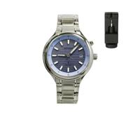 ARTSTATE AS3288A Montre analogique à quartz solaire radio-pilotée pour homme avec bracelet en acier inoxydable