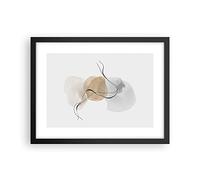 ARTTOR Affiche Decoration Murale Abstrait Minimaliste Aquarelle Moderne Poster Cadre Noir 40x30cm Deco Affiches Murales Tableau Decoration Salon Chambre Cuisine Wall Art Design Decor P2BAA40x30-4827