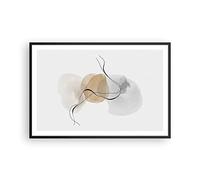 ARTTOR Affiche Decoration Murale Abstrait Minimaliste Aquarelle Moderne Poster Cadre Noir 91x61cm Deco Affiches Murales Tableau Decoration Salon Chambre Cuisine Wall Art Design Decor P2BAA91x61-4827