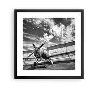 ARTTOR Affiche Decoration Murale An-2 Avion Noir Et Blanc Moderne Poster Cadre Noir 40x40cm Deco Affiches Murales Tableau Decoration Salon Chambre Cuisine Wall Art Design Decor P2BAC40x40-4228