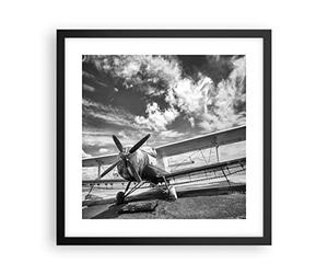 ARTTOR Affiche Decoration Murale An-2 Avion Noir Et Blanc Moderne Poster Cadre Noir 40x40cm Deco Affiches Murales Tableau Decoration Salon Chambre Cuisine Wall Art Design Decor P2BAC40x40-4228