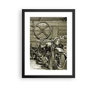 ARTTOR Affiche Decoration Murale atelier moteur Moderne Poster Cadre Noir 30x40cm Deco Affiches Murales Tableau Decoration Salon Chambre Cuisine Wall Art Design Decor P2BPA30x40-3519