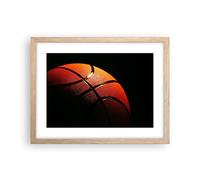ARTTOR Affiche Decoration Murale Basket-ball jeu sport Moderne Poster Cadre Chêne Clair 40x30cm Deco Affiches Murales Tableau Decoration Salon Chambre Cuisine Wall Art Design Decor P2NAA40x30-2225