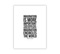 ARTTOR Affiche Decoration Murale Einstein Maxime Imaginaire Moderne Poster sans Cadre 30x40cm Deco Affiches Murales Tableau Decoration Salon Chambre Cuisine Wall Art Design Decor P2XPA30x40-4178