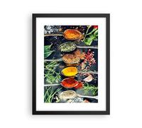 ARTTOR Affiche Decoration Murale Épices Herbes Cuisine Moderne Poster Cadre Noir 30x40cm Deco Affiches Murales Tableau Decoration Salon Chambre Cuisine Wall Art Design Decor P2BPA30x40-5213