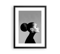ARTTOR Affiche Decoration Murale Femme Coiffure Modèle Moderne Poster Cadre Noir 30x40cm Deco Affiches Murales Tableau Decoration Salon Chambre Cuisine Wall Art Design Decor P2BPA30x40-5276